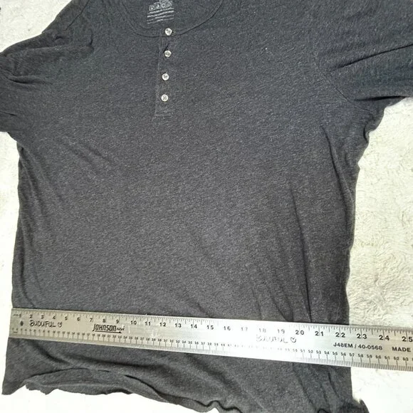 Vince Men's 100% Pima Cotton Long Sleeve Henley Shirt XXL Heather Gray Pullover